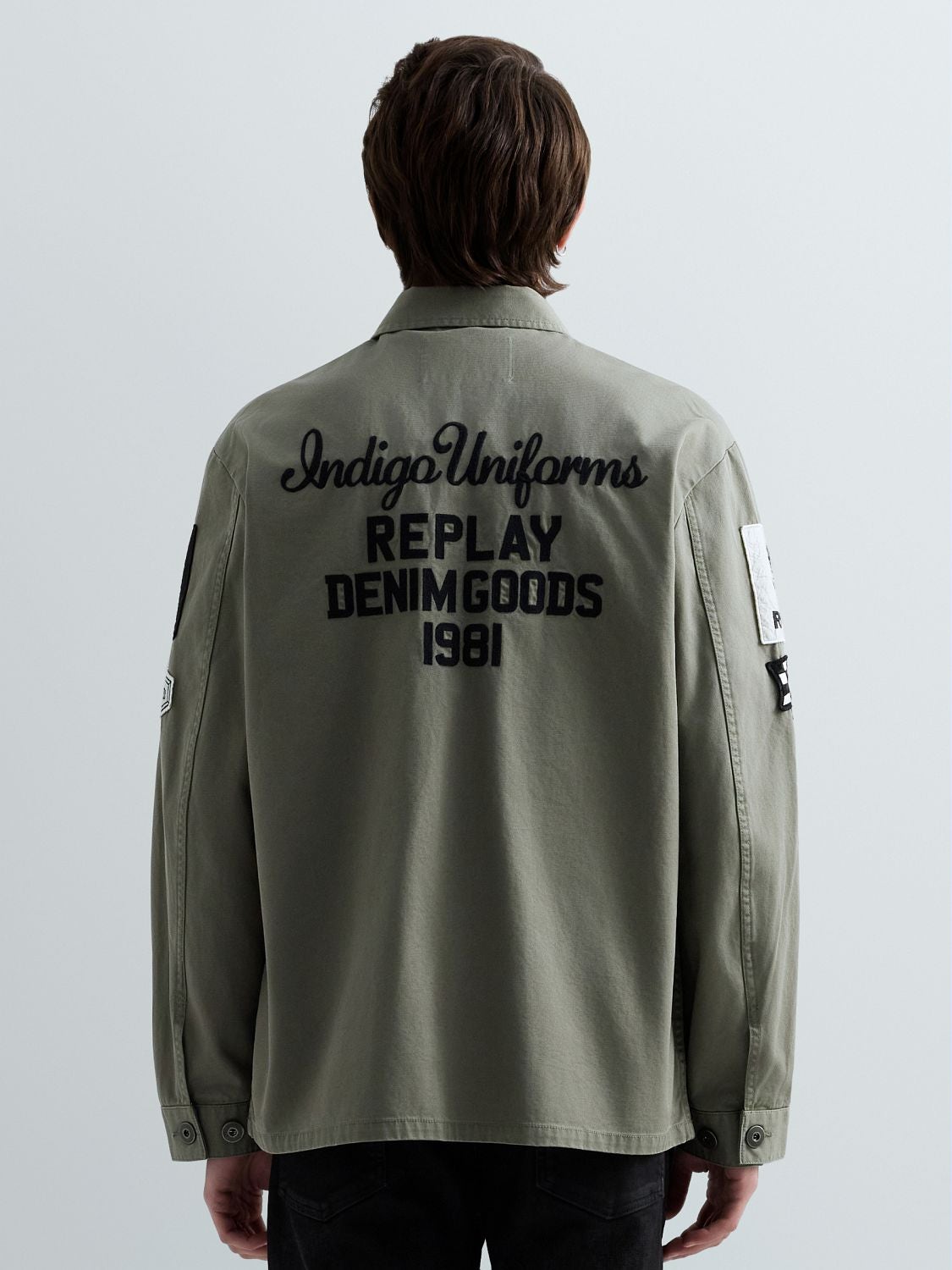 Replay Overshirt Logo & Patches - Army