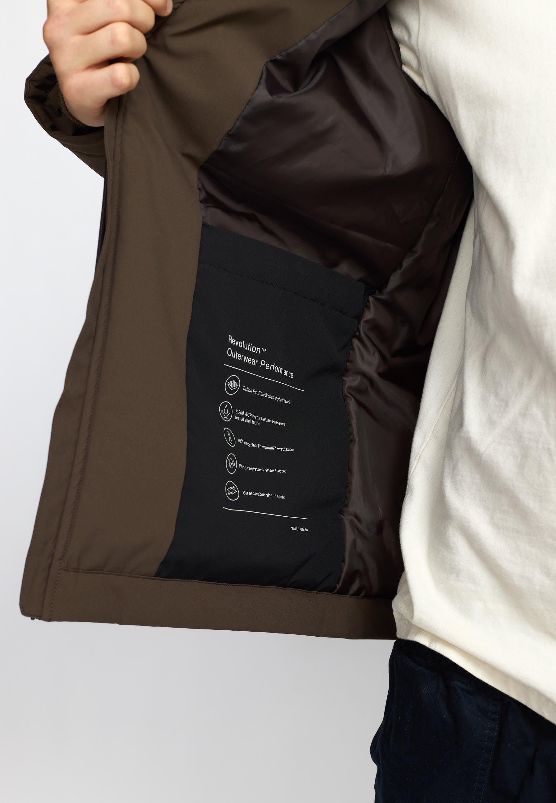 Revloution - Padded City Jacket / 7850 - Dark Brown - Supermen.dk