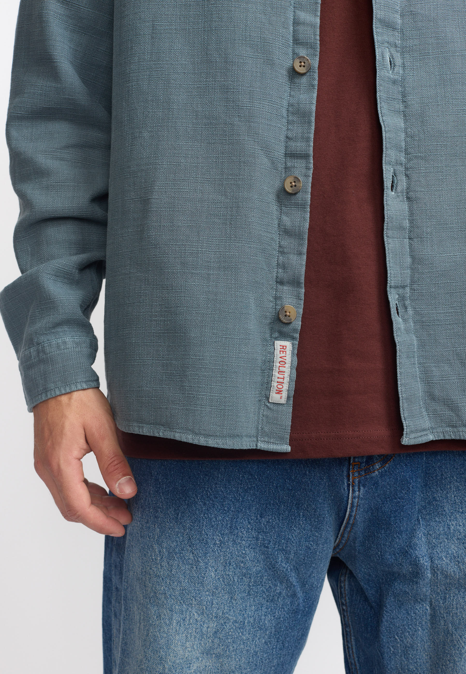 Revolution Casual Shirt Dust Blue - Supermen.dk