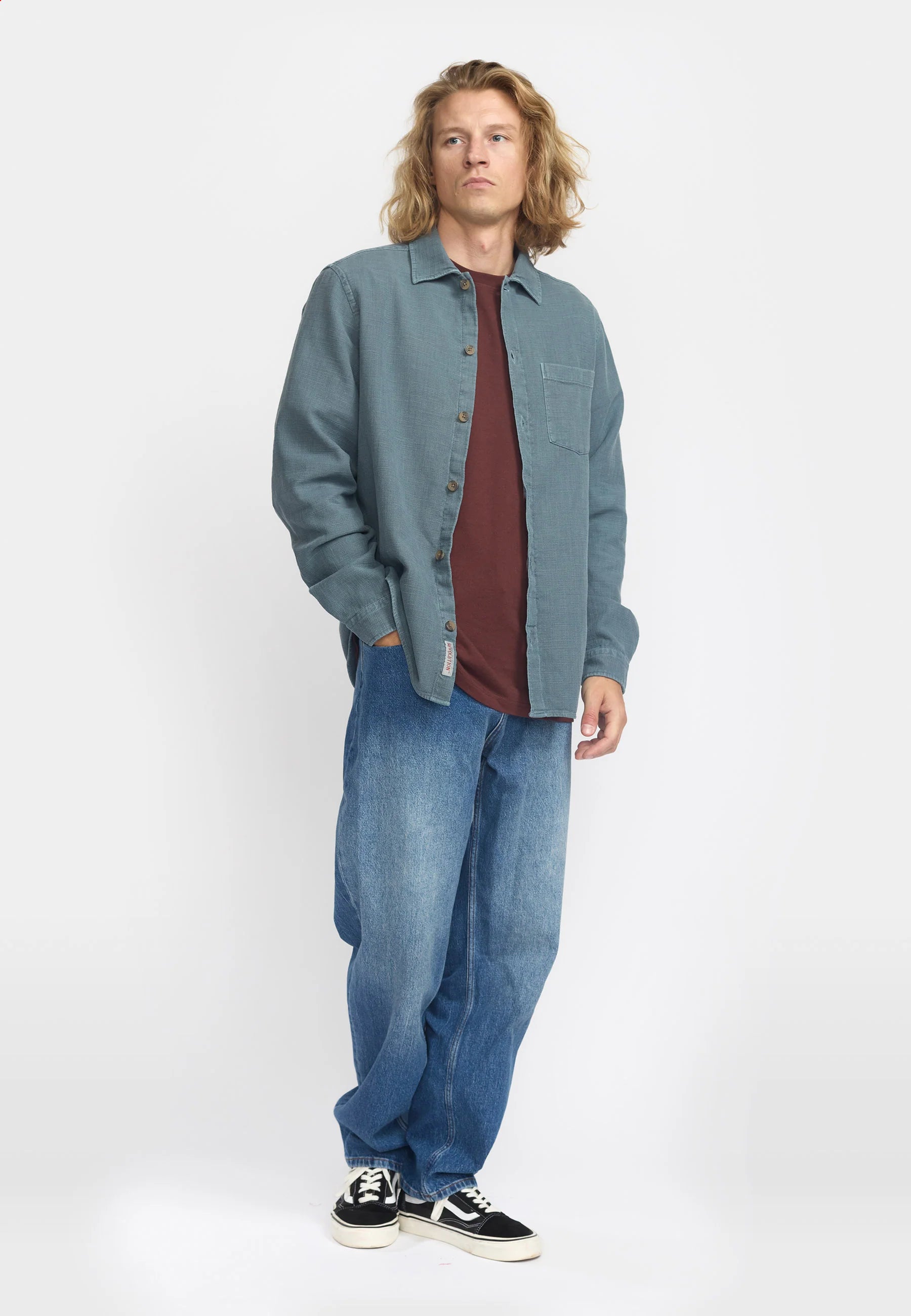 Revolution Casual Shirt Dust Blue - Supermen.dk