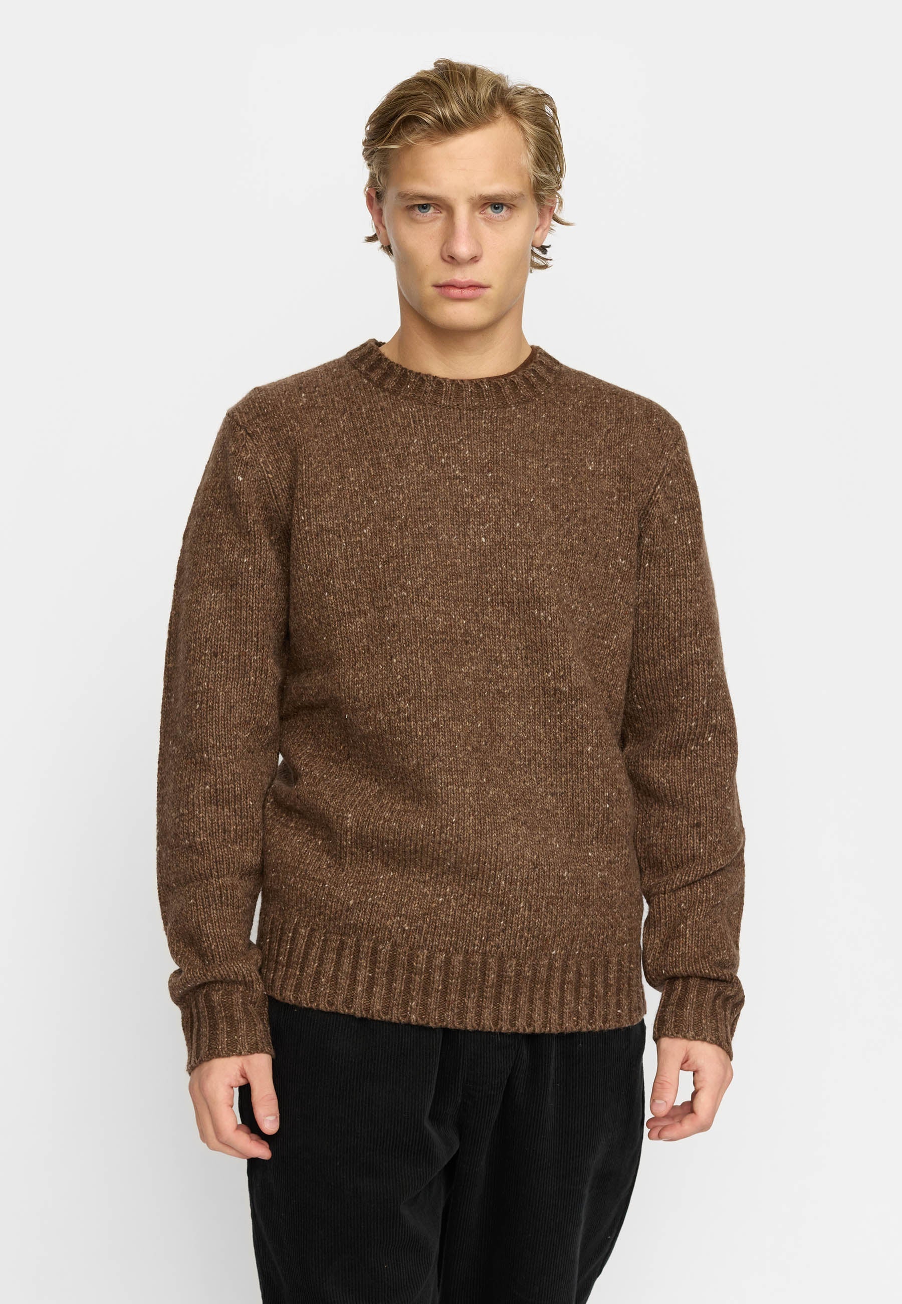 Revolution Knit Sweater 6538 - Brown - Supermen.dk