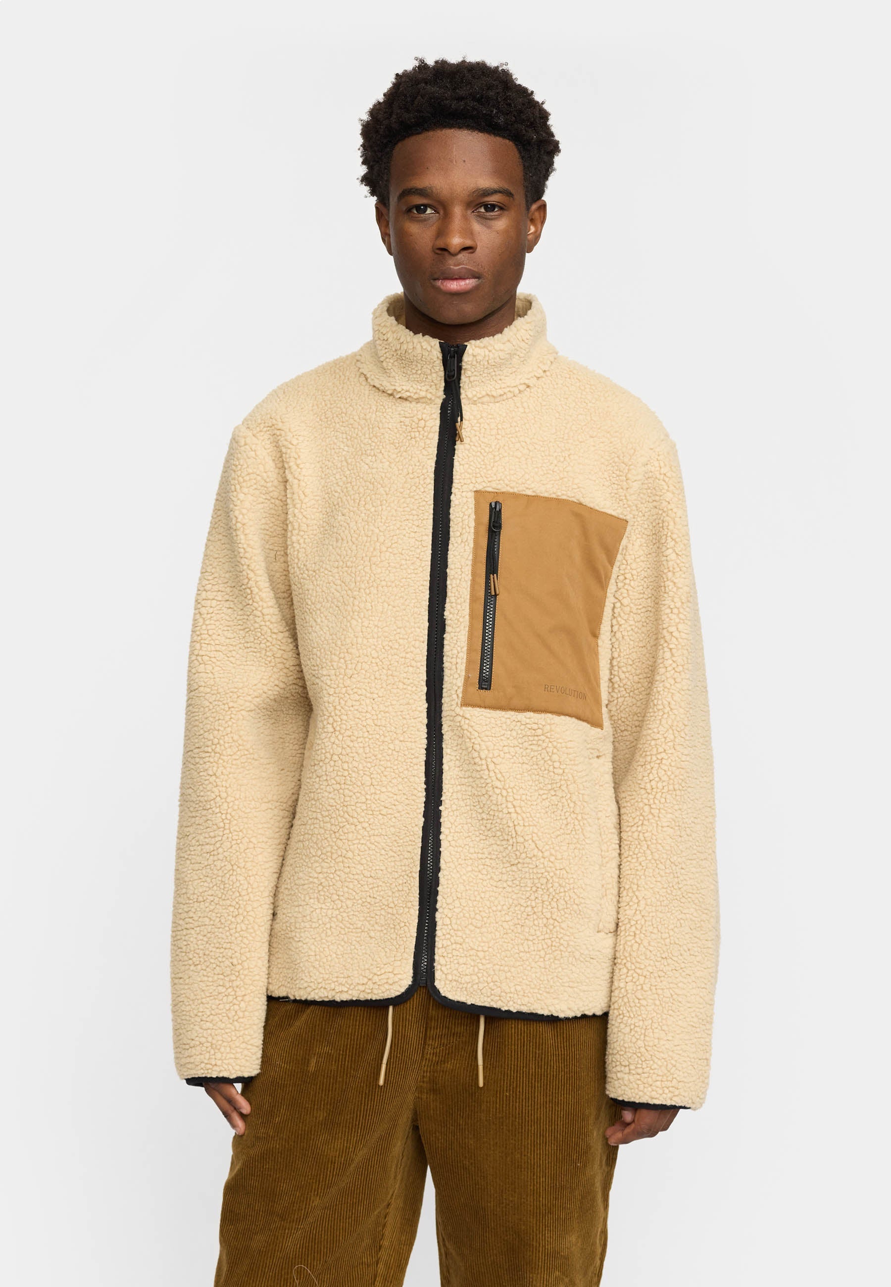 Revolution Pocket Teddy Jacket / 7816 - Beige - Supermen.dk