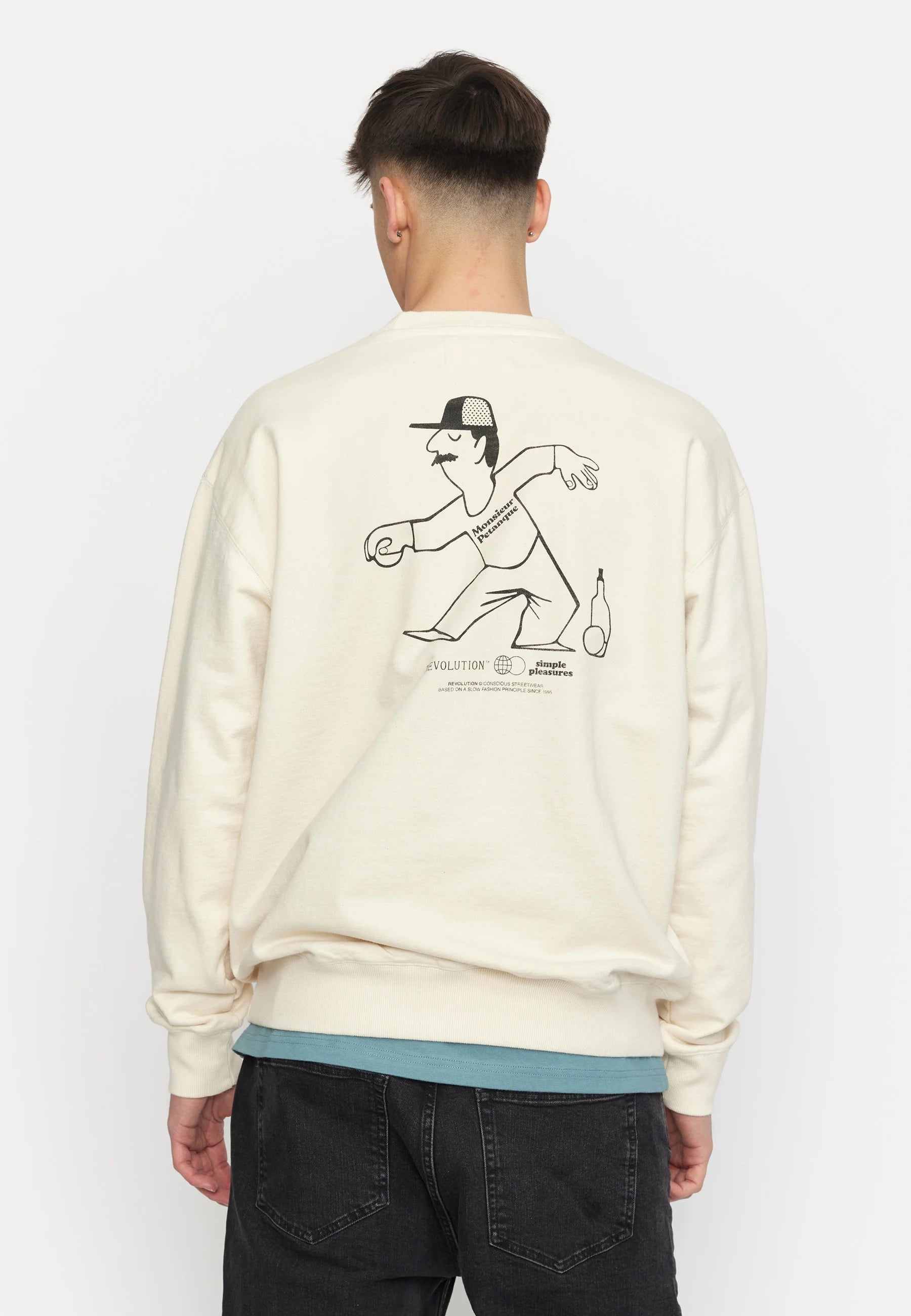 Revolution Printed Crewneck / 2786 PET - Offwhite - Supermen.dk
