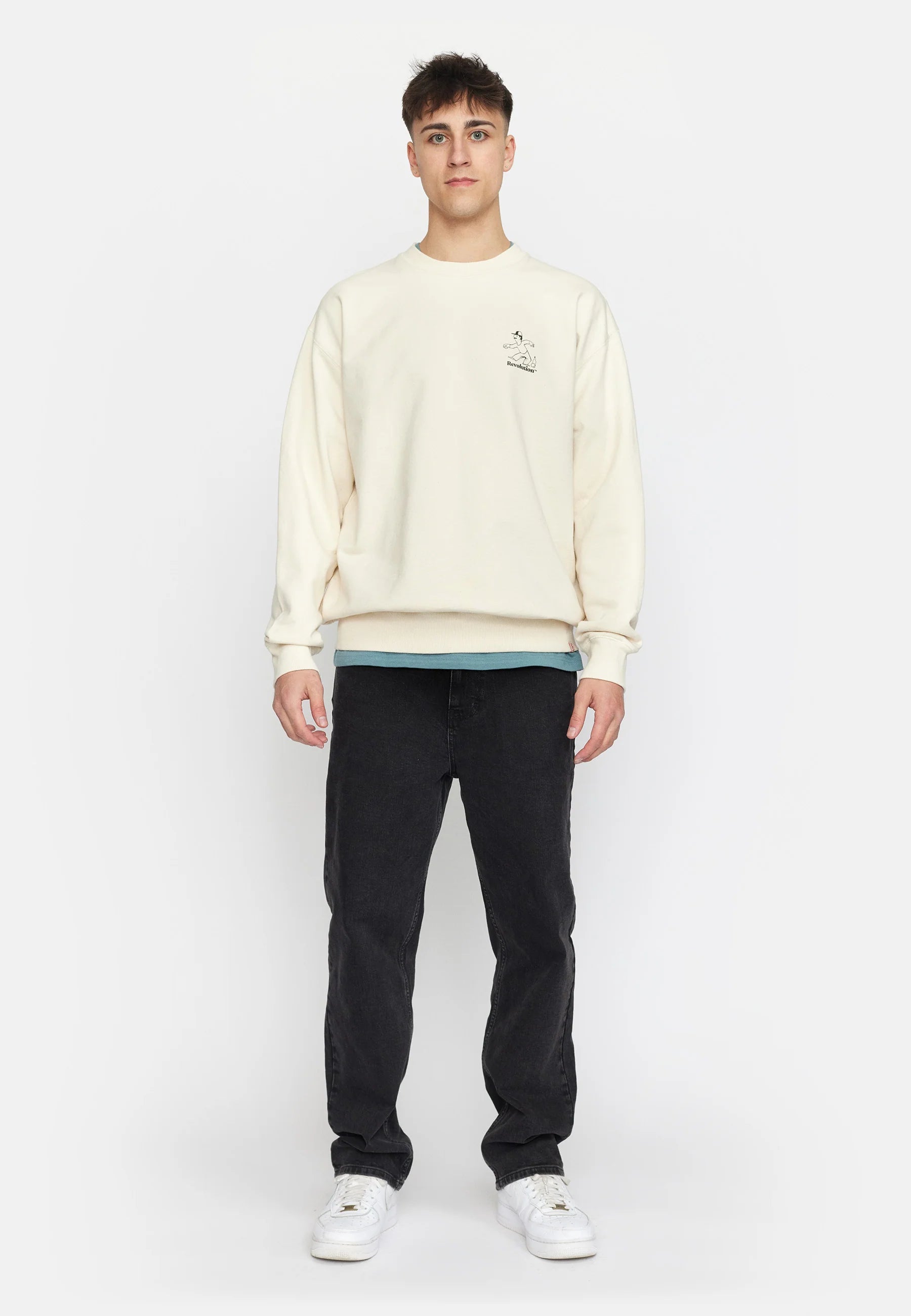 Revolution Printed Crewneck / 2786 PET - Offwhite - Supermen.dk