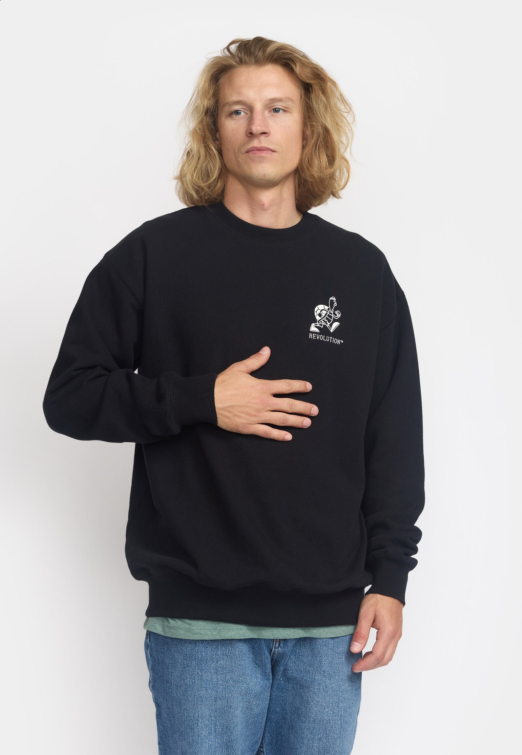 Revolution Printed Crewneck / 2790 SLO - Black - Supermen.dk