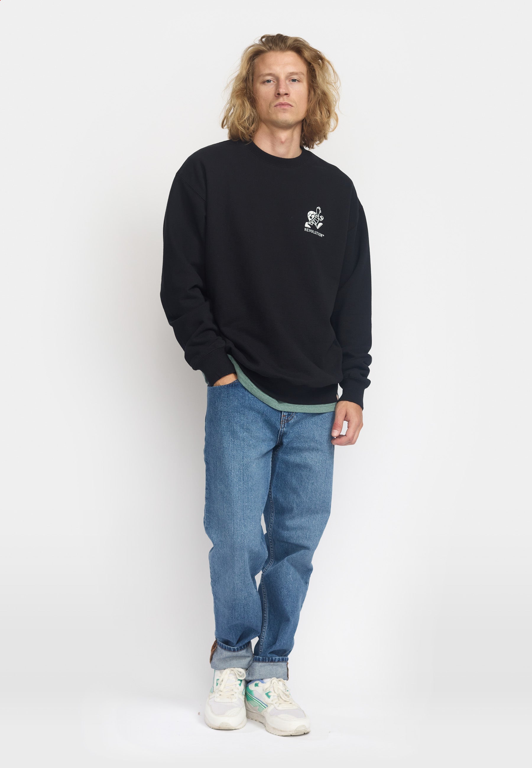 Revolution Printed Crewneck / 2790 SLO - Black - Supermen.dk