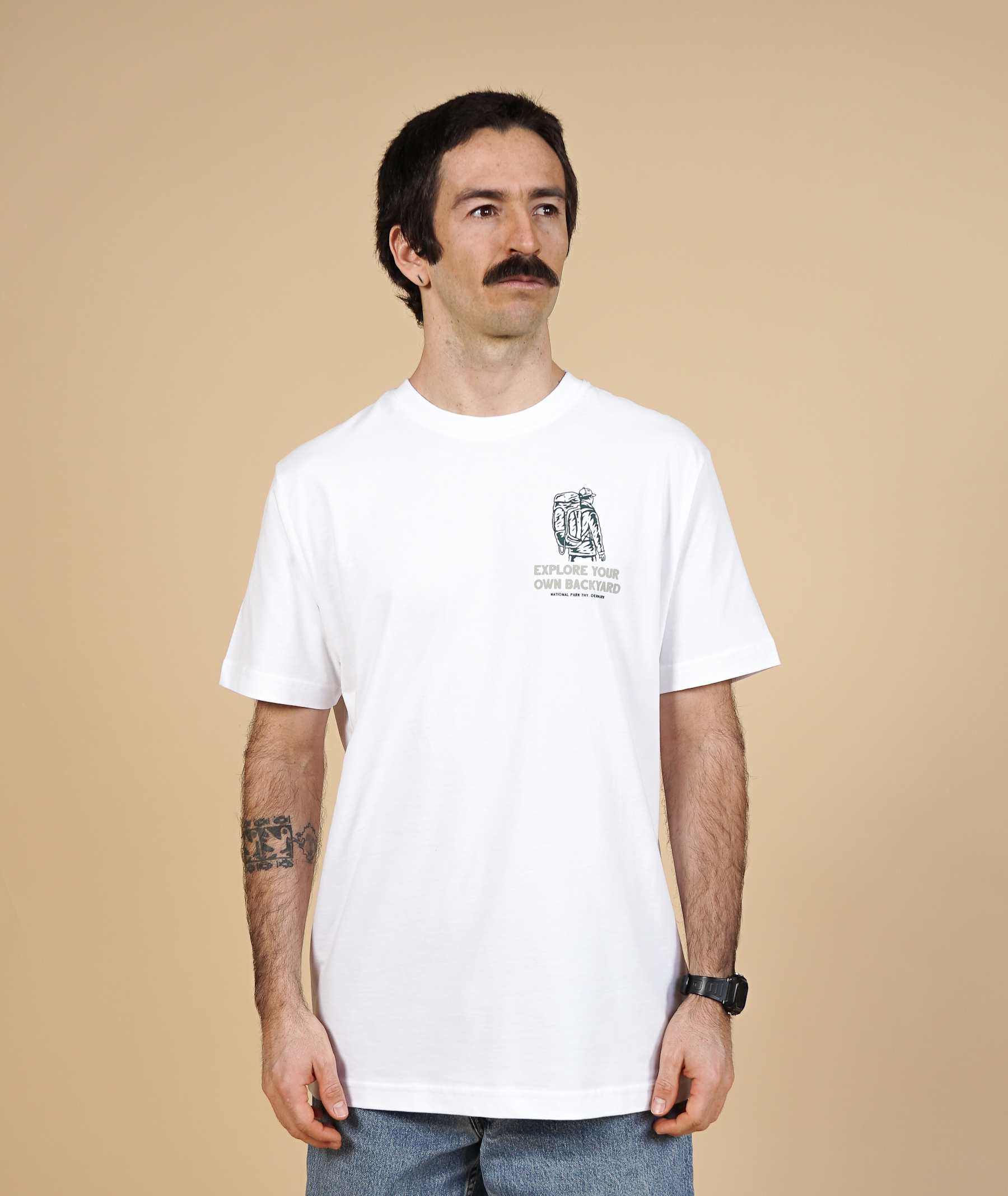 ELSK EXPLORE CH MEN'S BRUSHED T-SHIRT 001 OPTIC WHITE