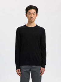 Selected Knit Merino Strik - Black - Supermen.dk