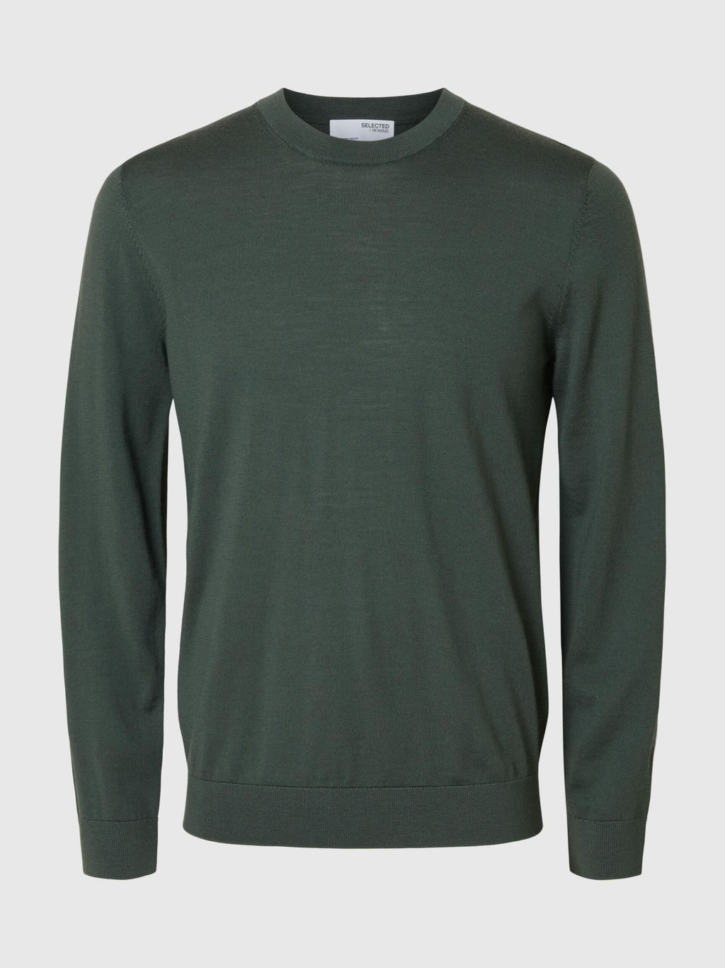 Selected Knit Merino Strik - Deep Forest - Supermen.dk