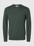 Selected Knit Merino Strik - Deep Forest - Supermen.dk