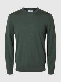 Selected Knit Merino Strik - Deep Forest - Supermen.dk