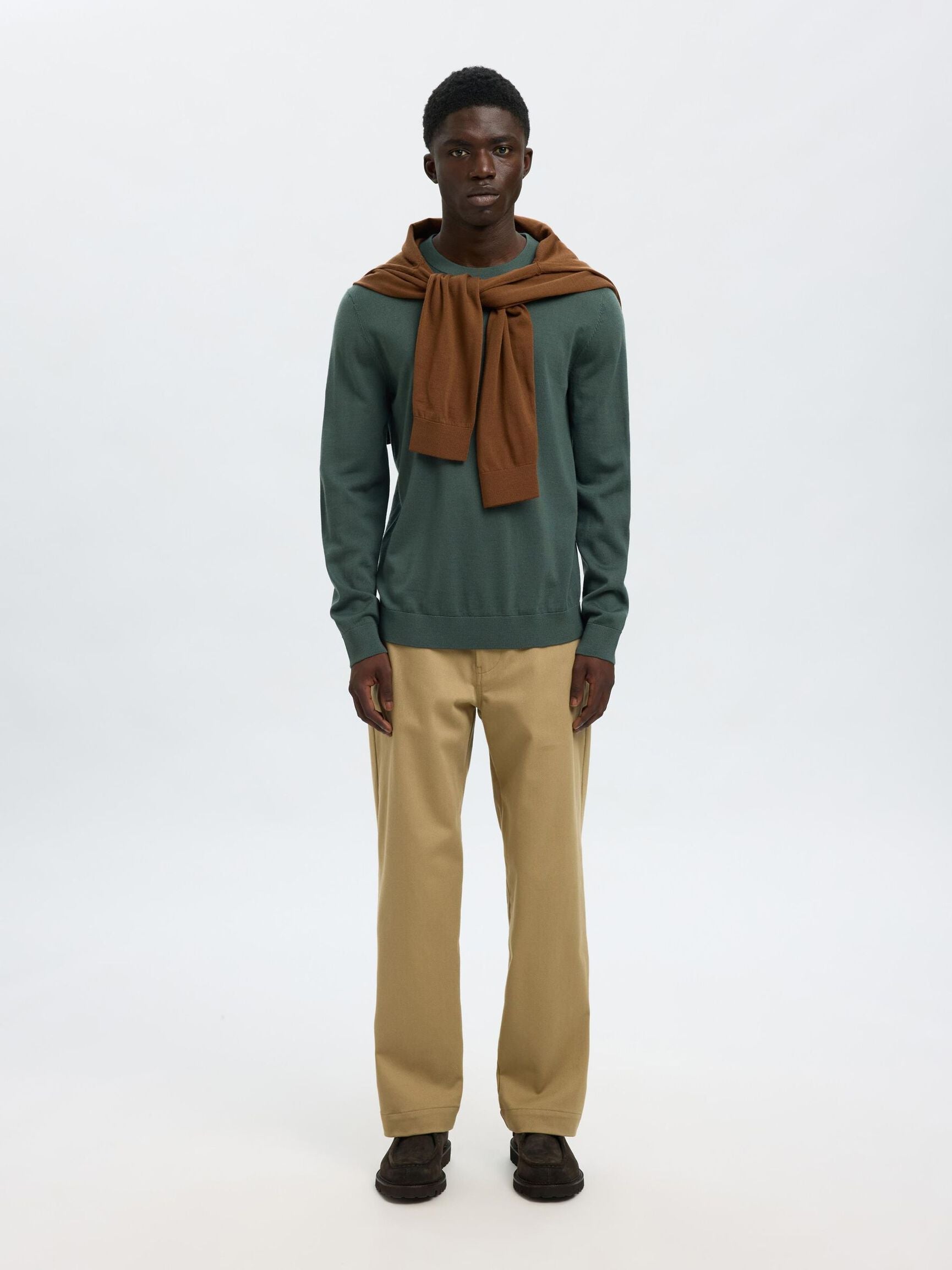 Selected Knit Merino Strik - Deep Forest - Supermen.dk