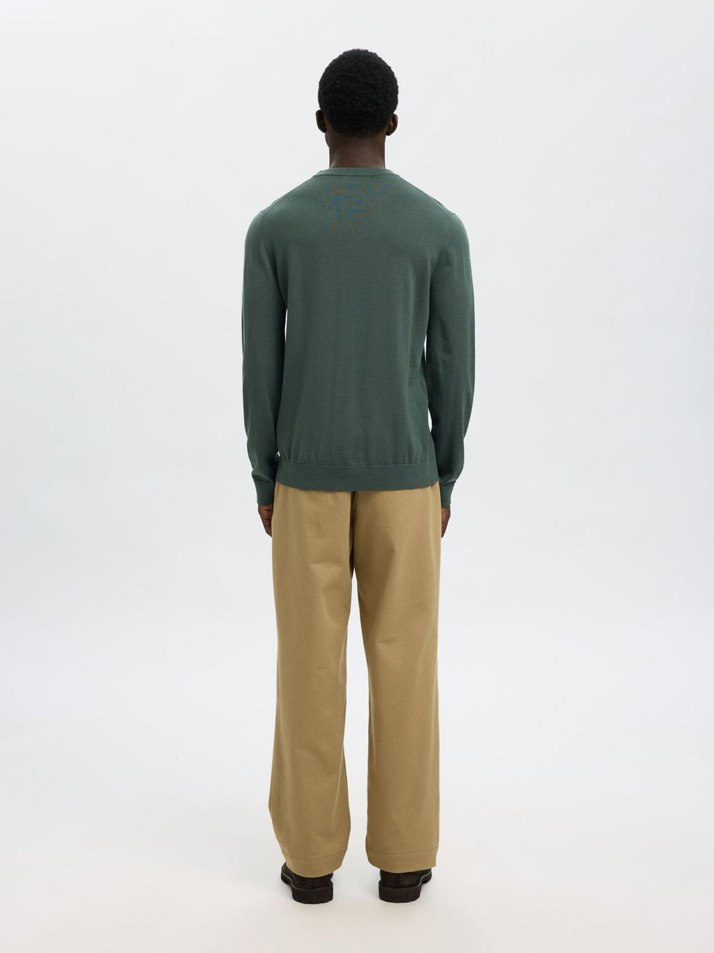 Selected Knit Merino Strik - Deep Forest - Supermen.dk