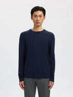 Selected Knit Merino Strik - Navy Blazer - Supermen.dk