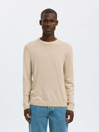 Selected Knit Merino Strik - Oatmeal/Melange - Supermen.dk