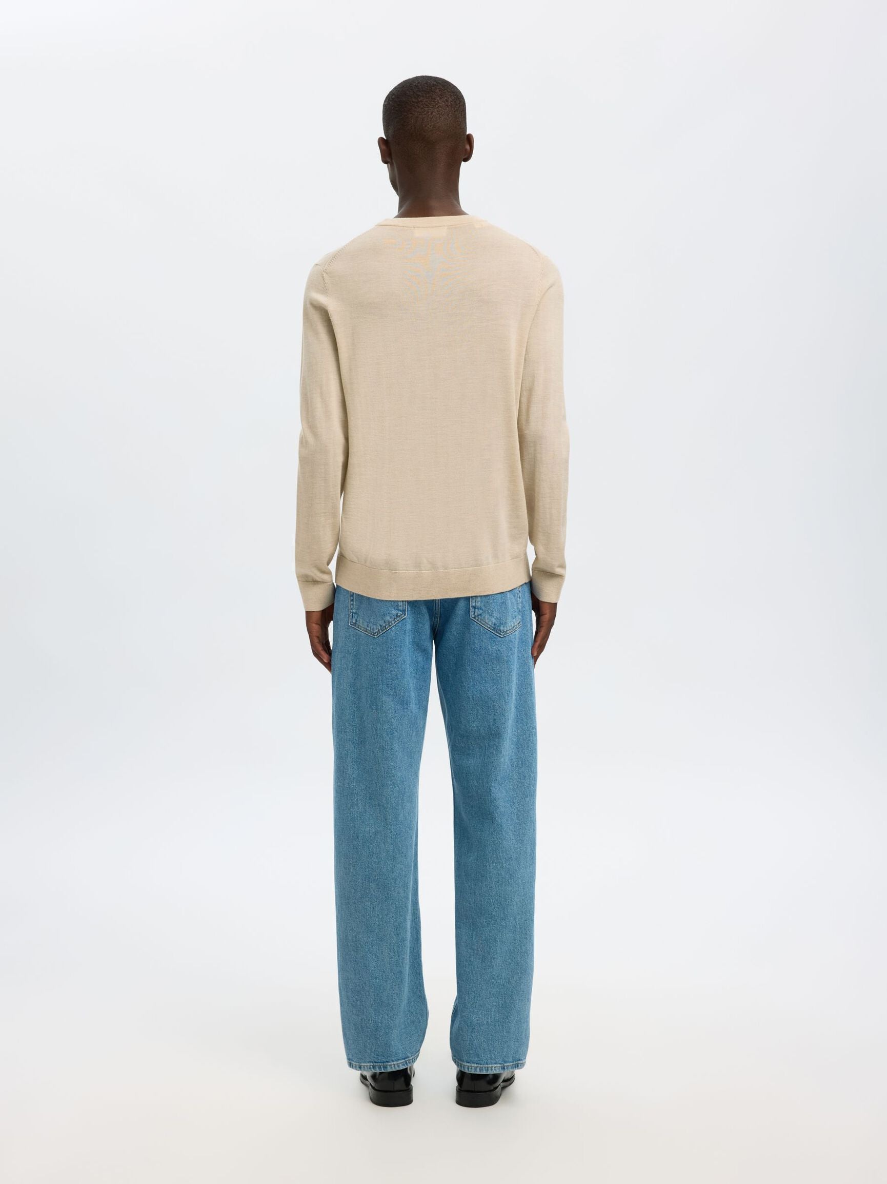 Selected Knit Merino Strik - Oatmeal/Melange - Supermen.dk