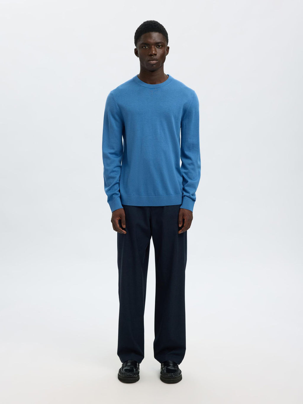 Selected Knit Merino Strik - True Navy - Supermen.dk