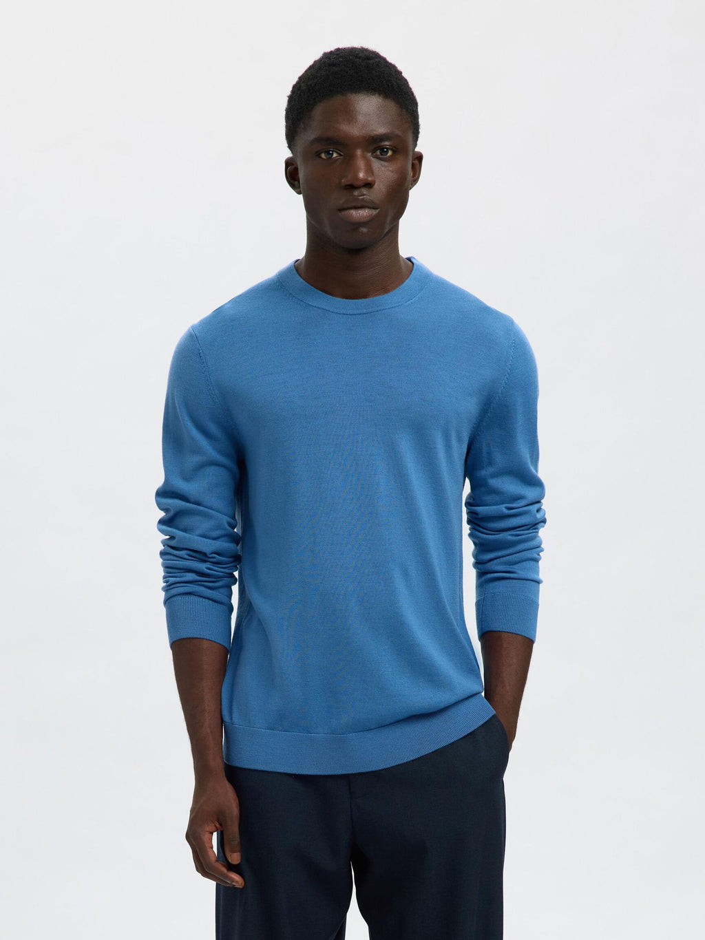 Selected Knit Merino Strik - True Navy - Supermen.dk