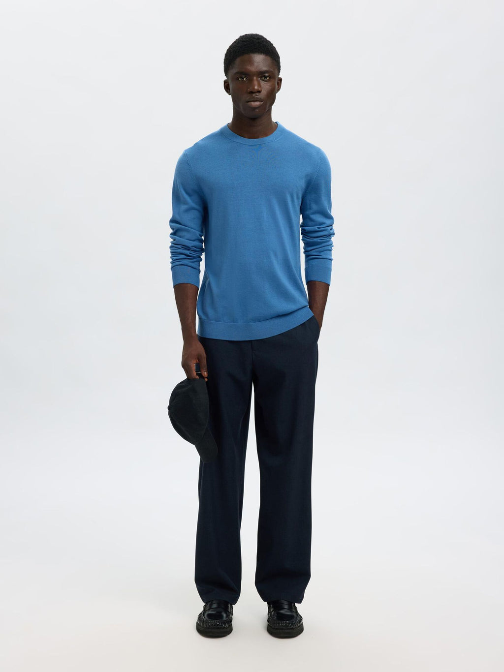 Selected Knit Merino Strik - True Navy - Supermen.dk