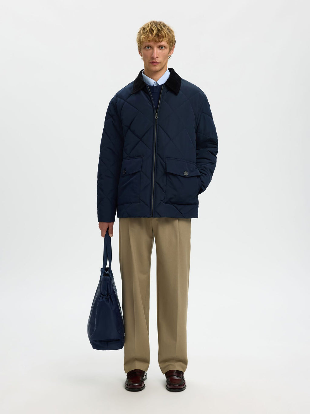 Selected POLSTRET QUILTET JAKKE - Supermen.dk