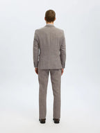 Selected SLHSLIM - OASIS LINEN BLAZER Dark Sand Melange - Supermen.dk