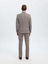 Selected SLHSLIM - OASIS LINEN BLAZER Dark Sand Melange - Supermen.dk