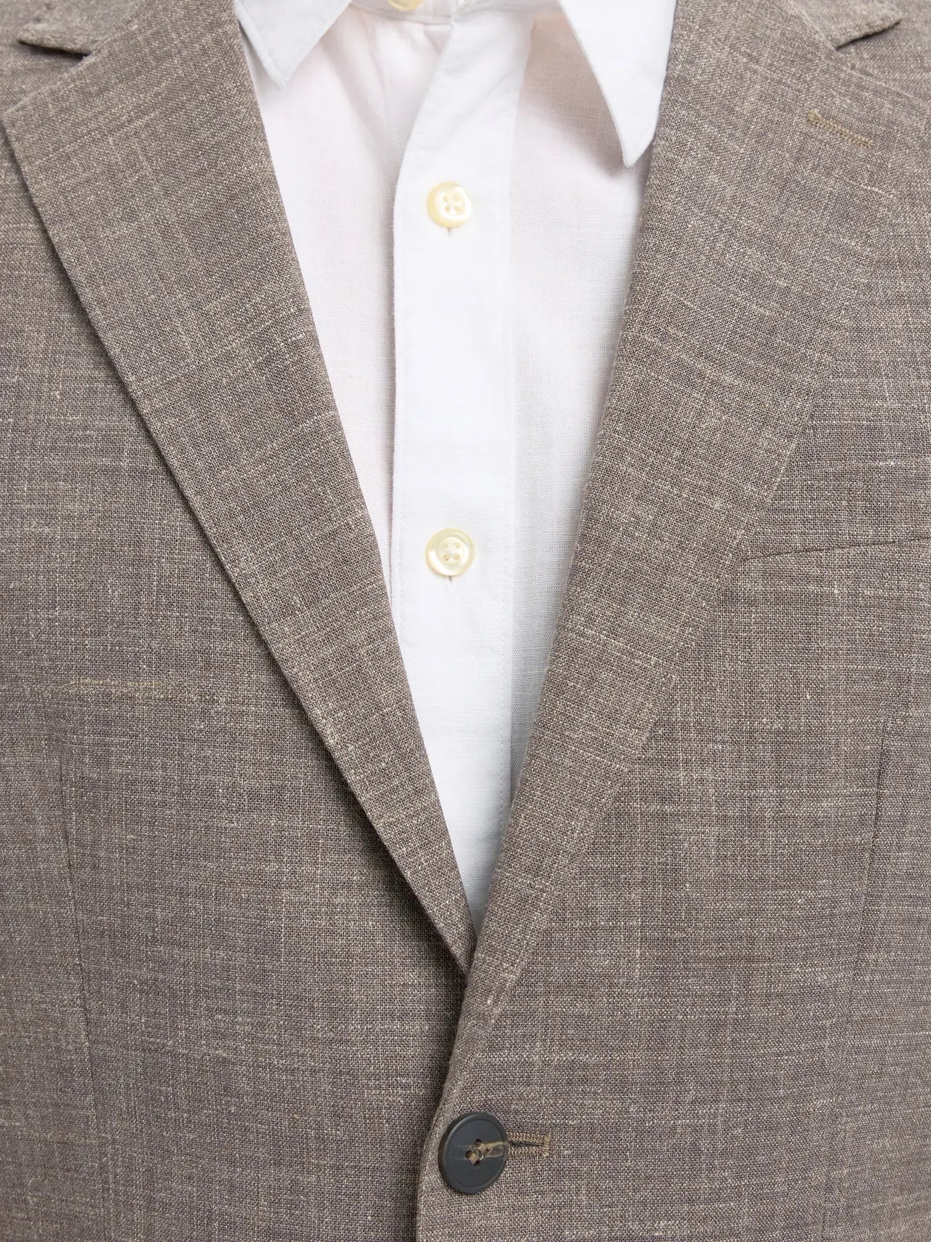 Selected SLHSLIM - OASIS LINEN BLAZER Dark Sand Melange - Supermen.dk