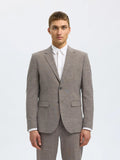 Selected SLHSLIM - OASIS LINEN BLAZER Dark Sand Melange - Supermen.dk