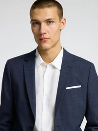 Selected SLHSLIM - OASIS LINEN BLAZER Navy - Supermen.dk