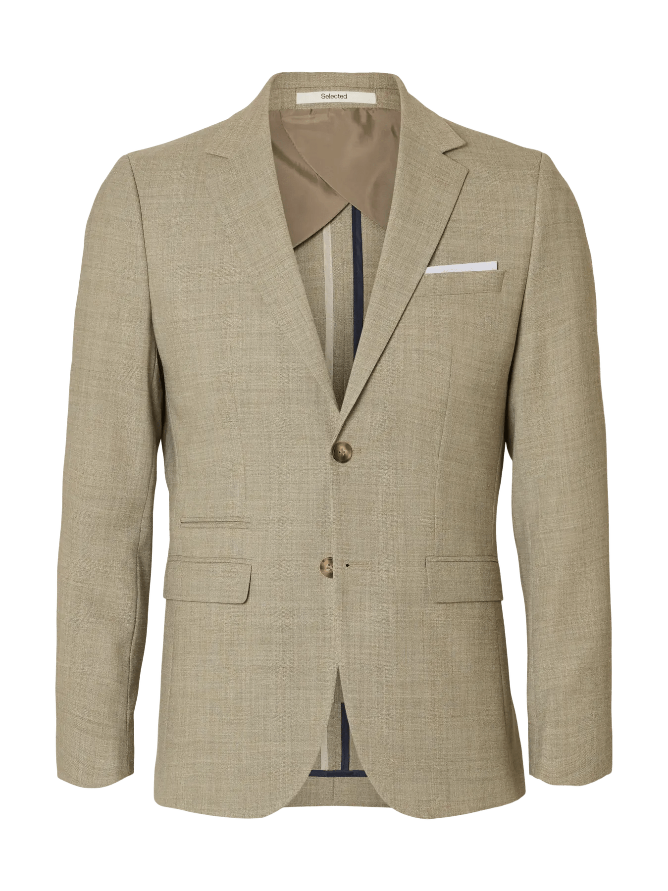 Selected SLHSLIM - OASIS LINEN BLAZER Sand - Supermen.dk