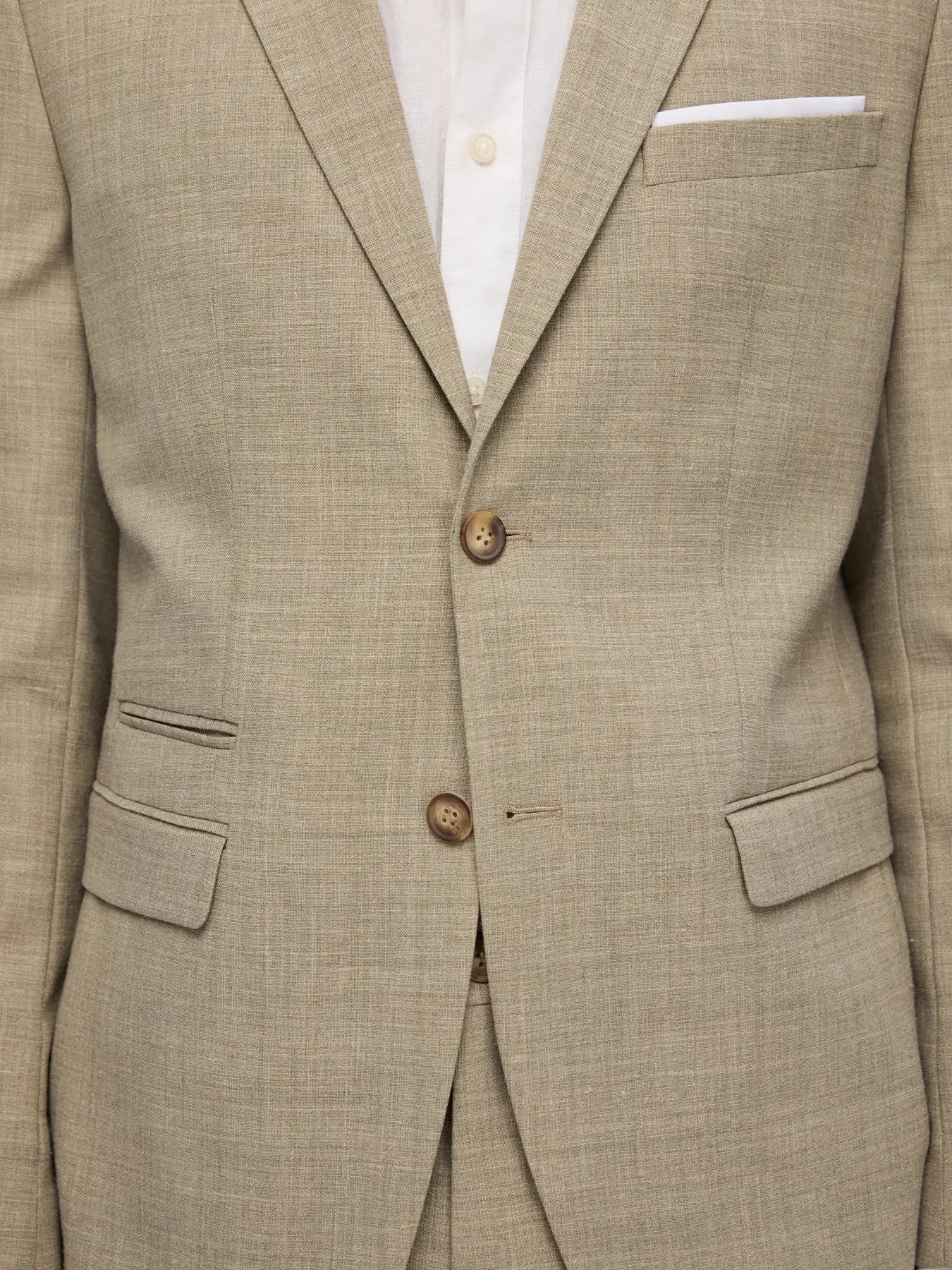 Selected SLHSLIM - OASIS LINEN BLAZER Sand - Supermen.dk
