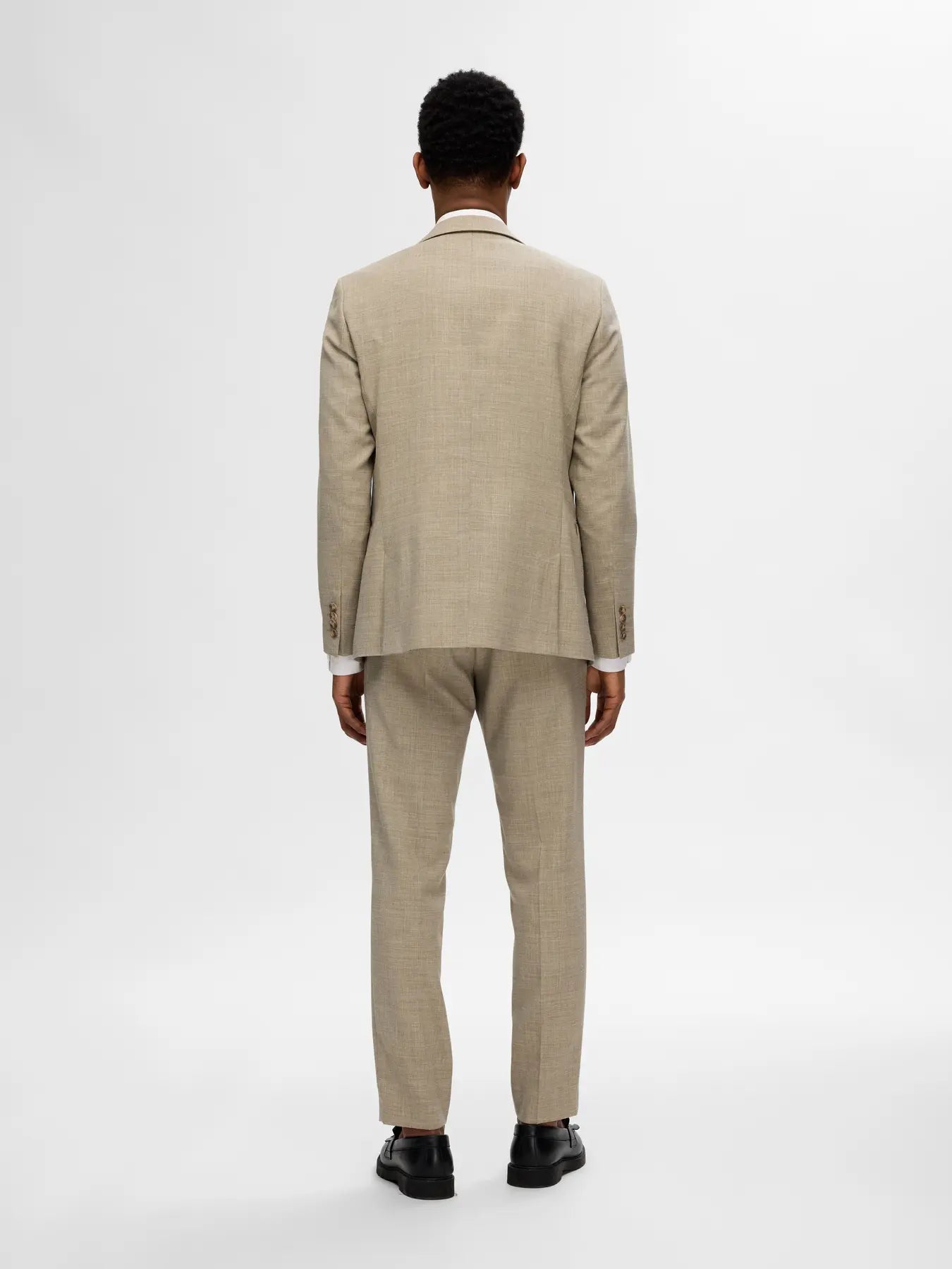 Selected SLHSLIM - OASIS LINEN BLAZER Sand - Supermen.dk