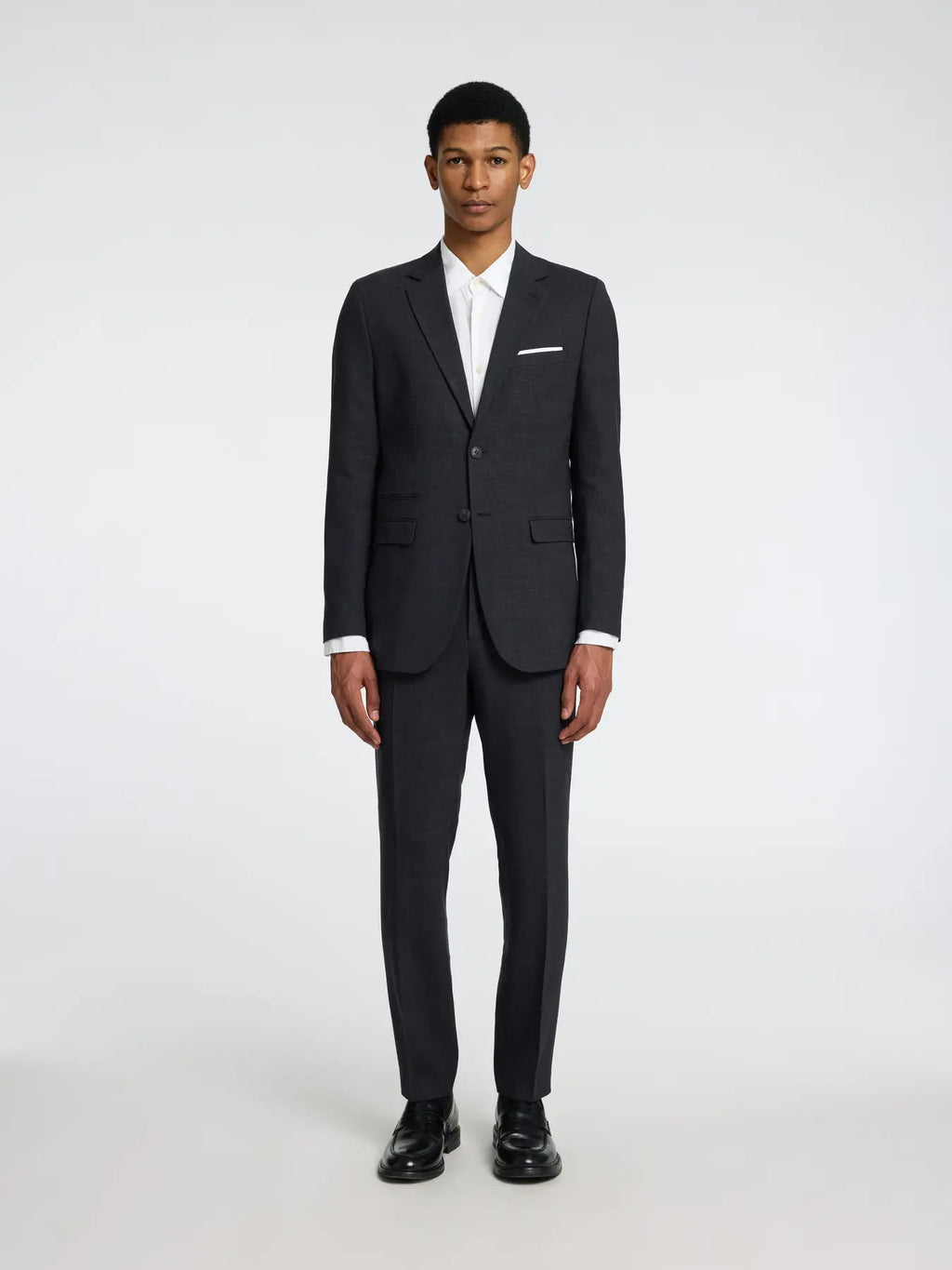 Selected SLHSLIM - OASIS LINEN BUKS Black - Supermen.dk