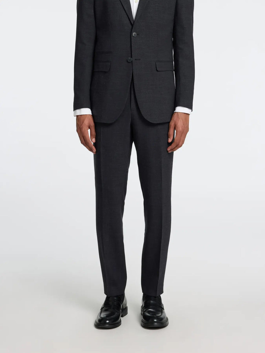 Selected SLHSLIM - OASIS LINEN BUKS Black - Supermen.dk