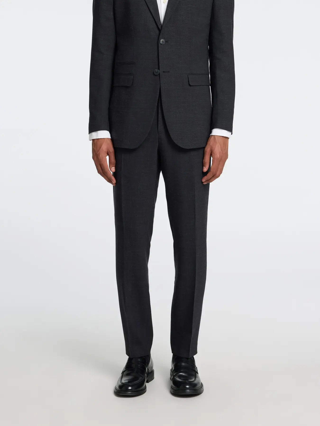 Selected SLHSLIM - OASIS LINEN BUKS Black - Supermen.dk