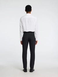 Selected SLHSLIM - OASIS LINEN BUKS Black - Supermen.dk