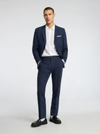 Selected SLHSLIM - OASIS LINEN BUKS Navy - Supermen.dk