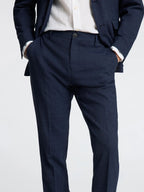 Selected SLHSLIM - OASIS LINEN BUKS Navy - Supermen.dk