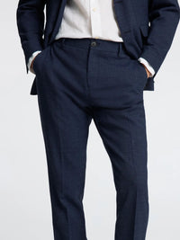 Selected SLHSLIM - OASIS LINEN BUKS Navy - Supermen.dk