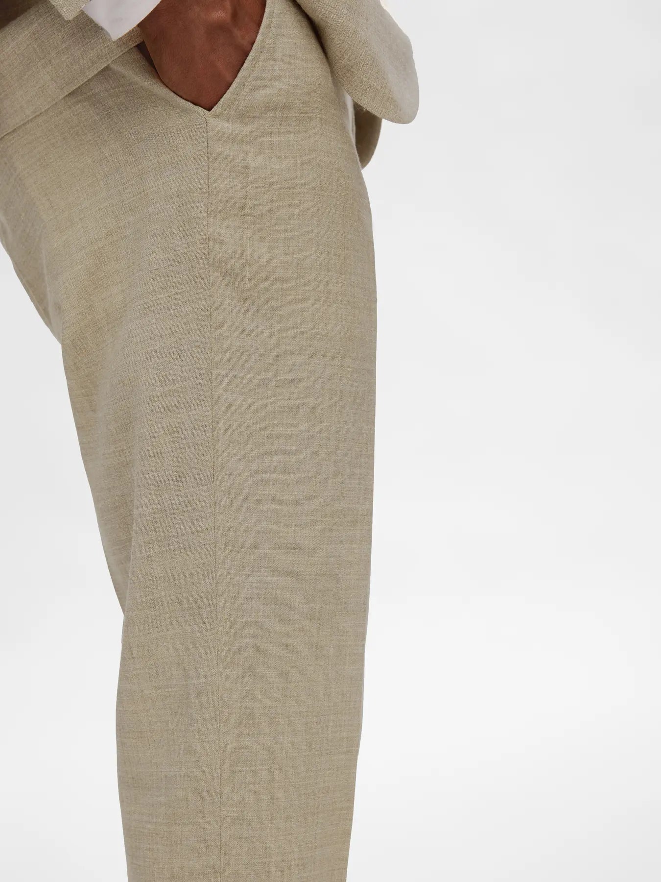 Selected SLHSLIM - OASIS LINEN BUKS Sand - Supermen.dk