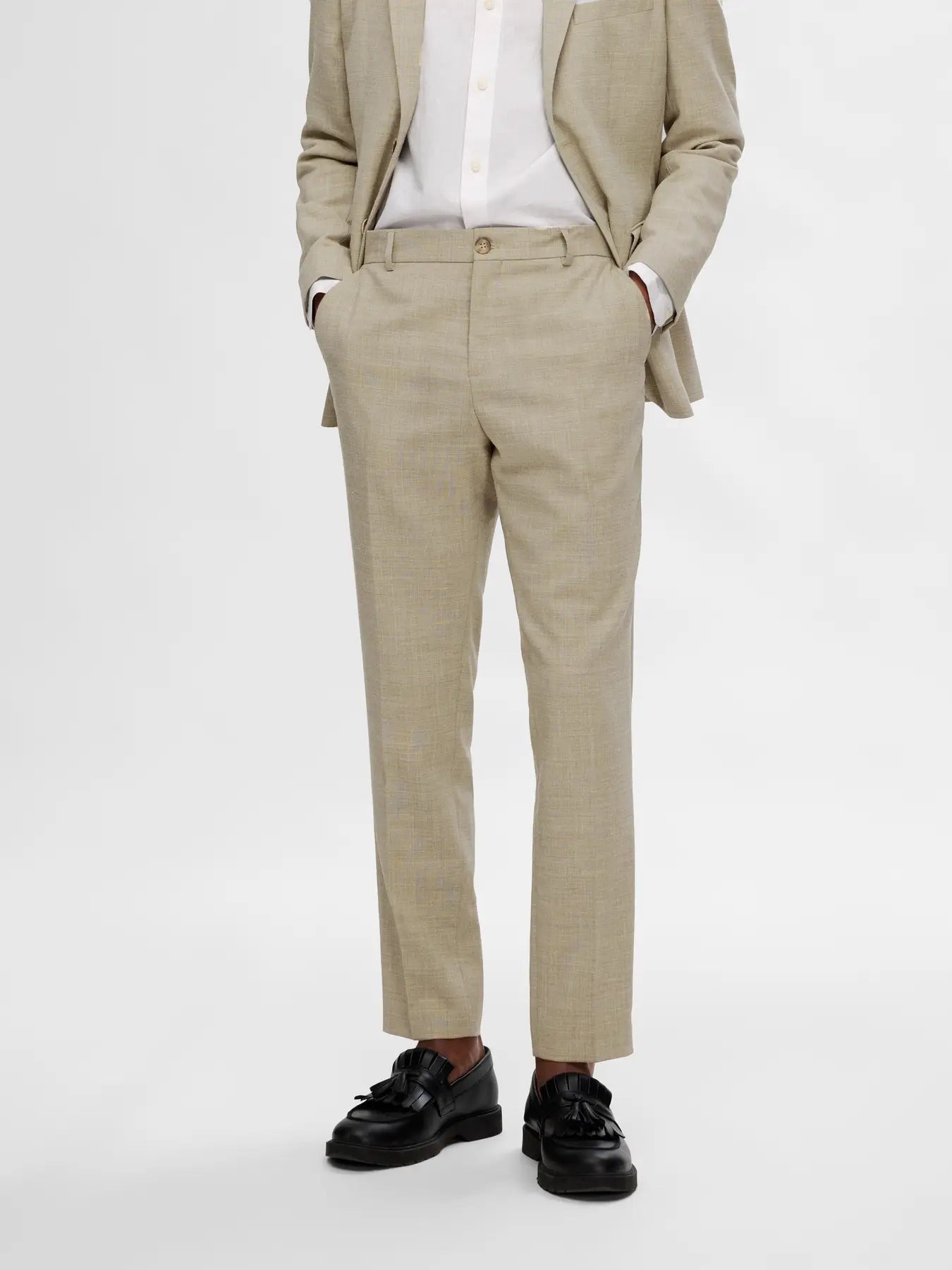 Selected SLHSLIM - OASIS LINEN BUKS Sand - Supermen.dk