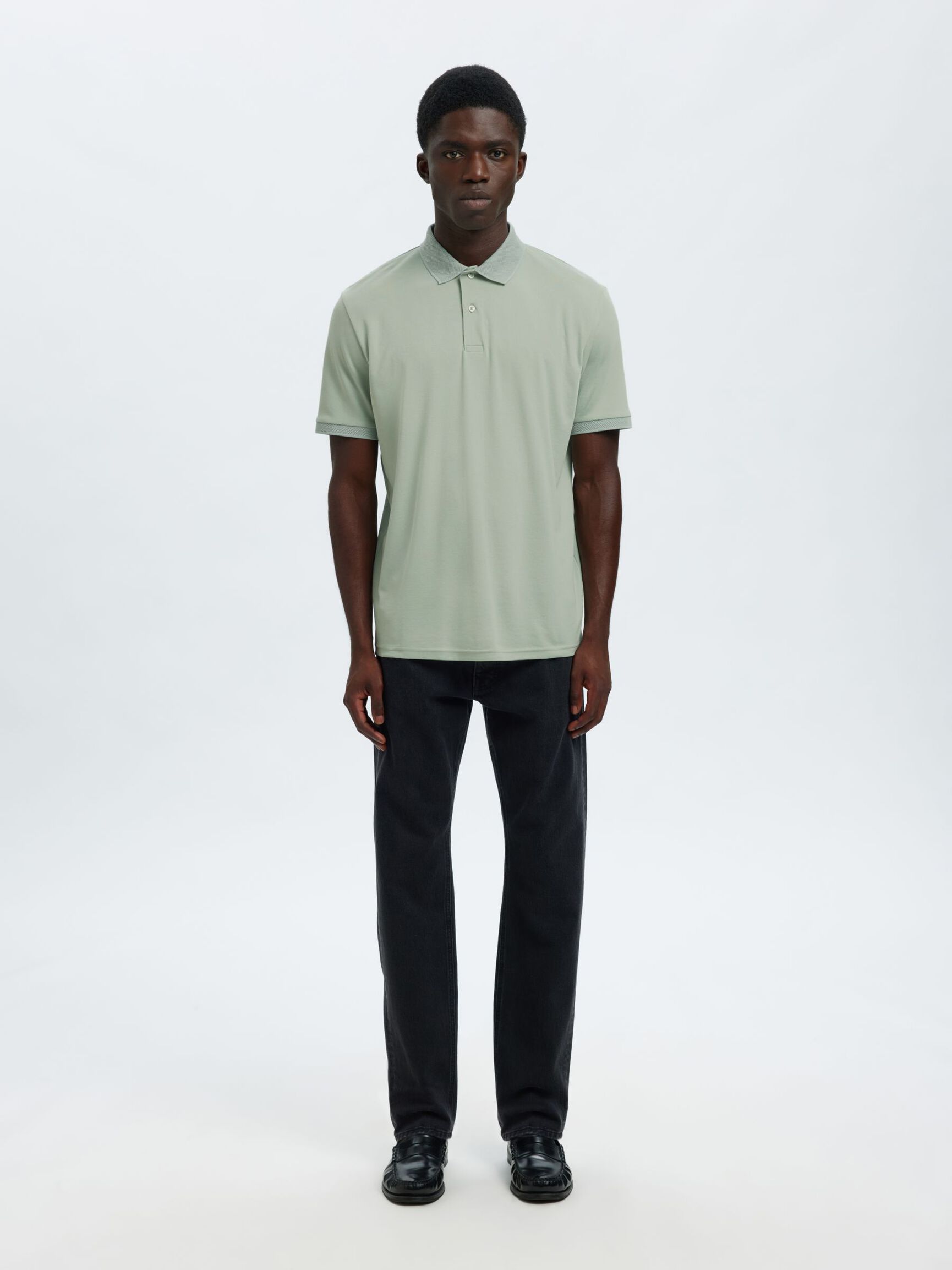 Selected Homme Classic Polo - Aqua Gray