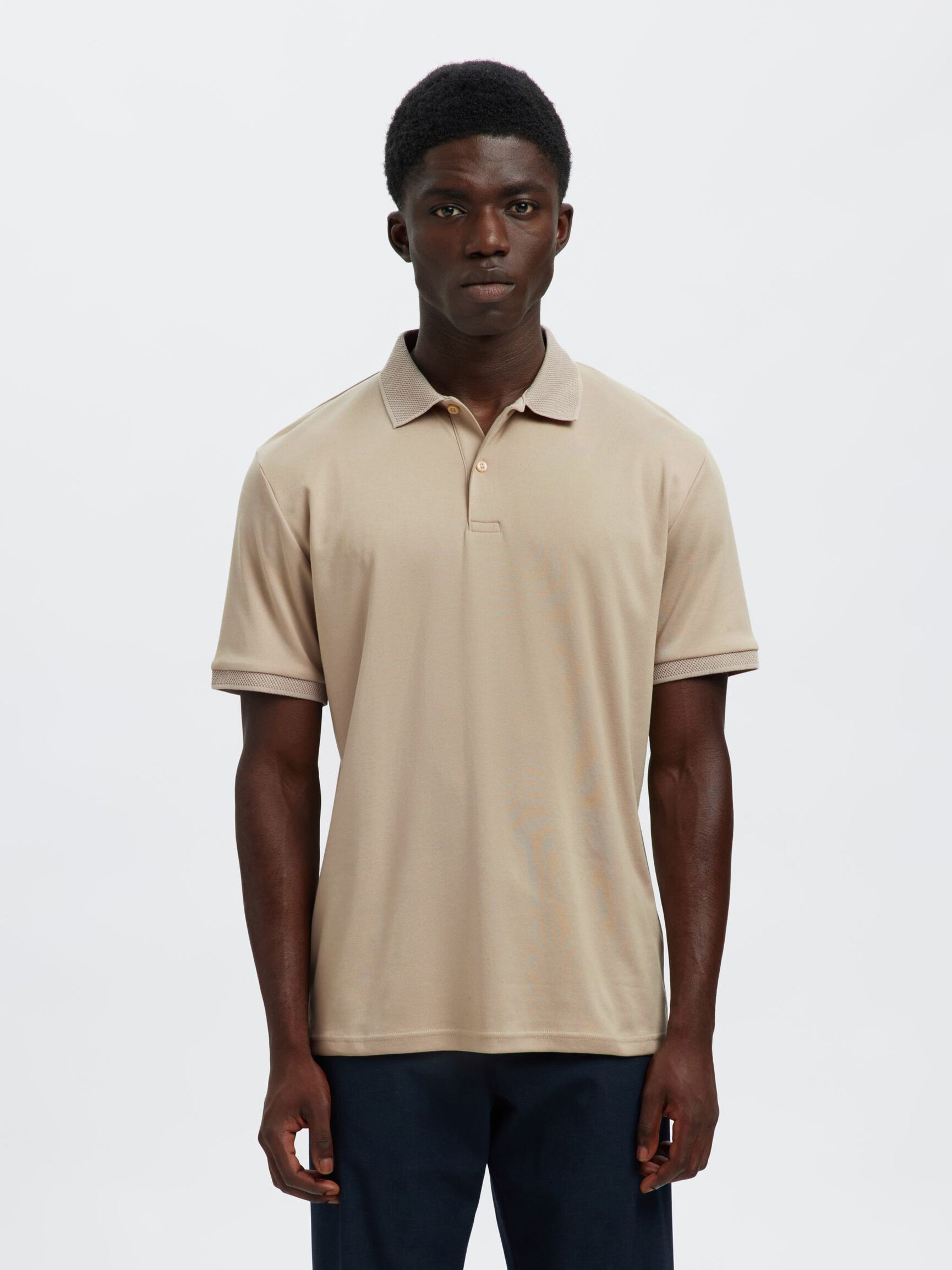 Selected Homme Classic Polo - Oatmeal