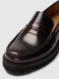 SLHHUGO LEATHER PLAIN PENNY LOAFER - Supermen.dk