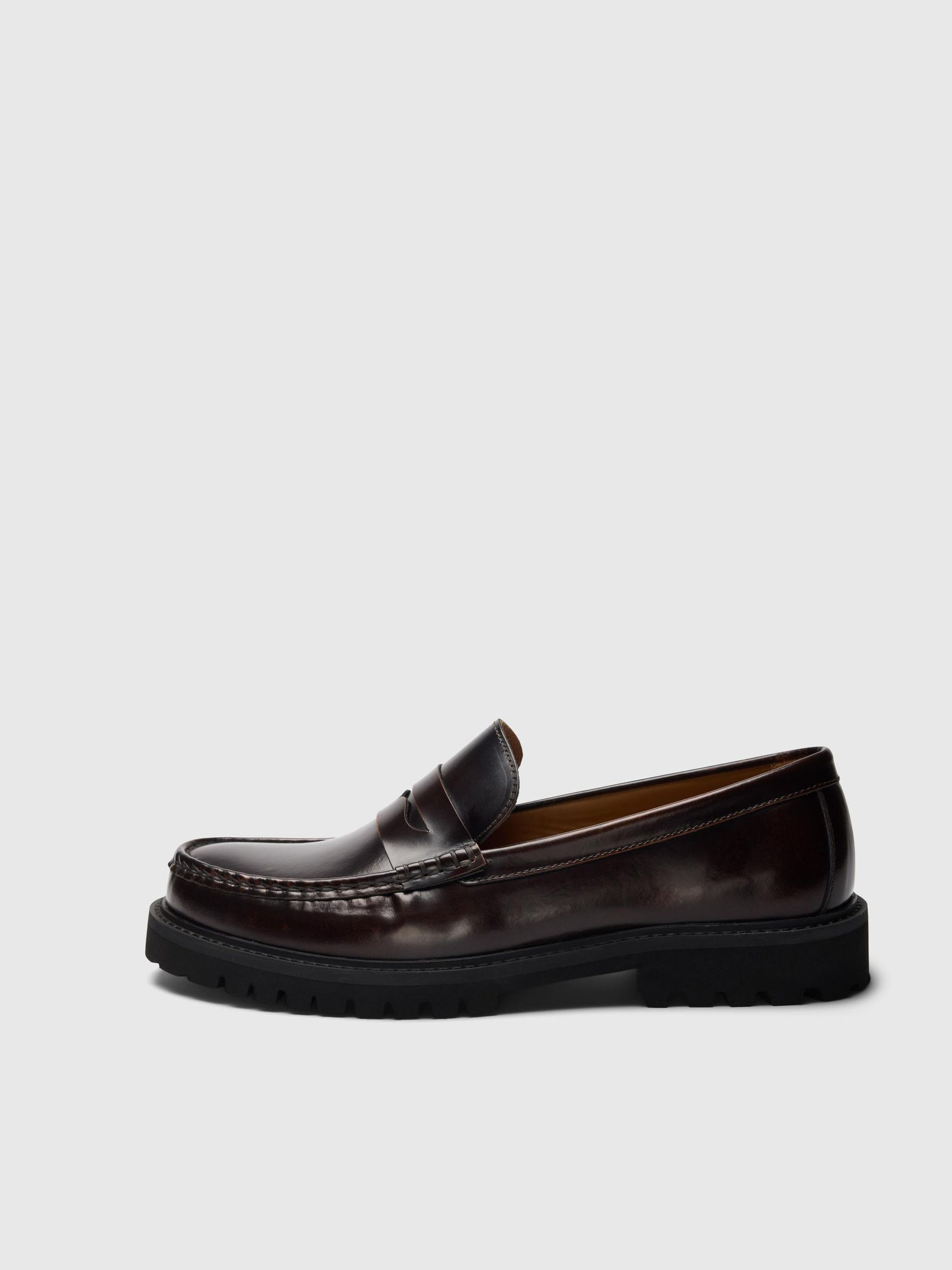 SLHHUGO LEATHER PLAIN PENNY LOAFER - Supermen.dk