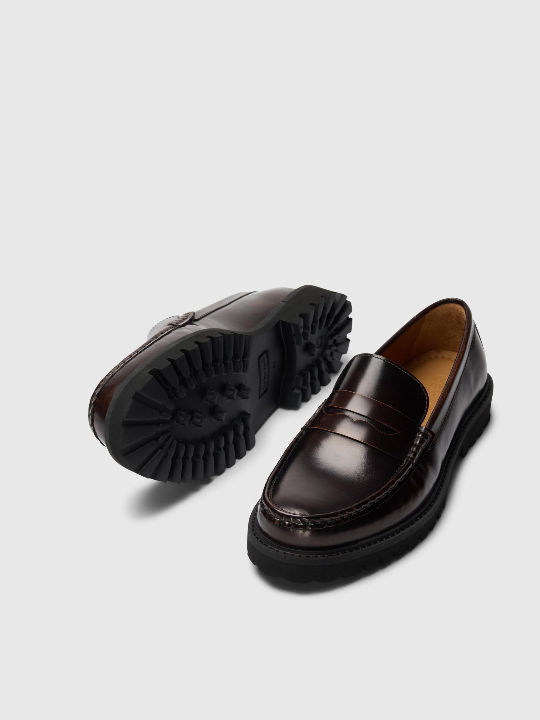 SLHHUGO LEATHER PLAIN PENNY LOAFER - Supermen.dk