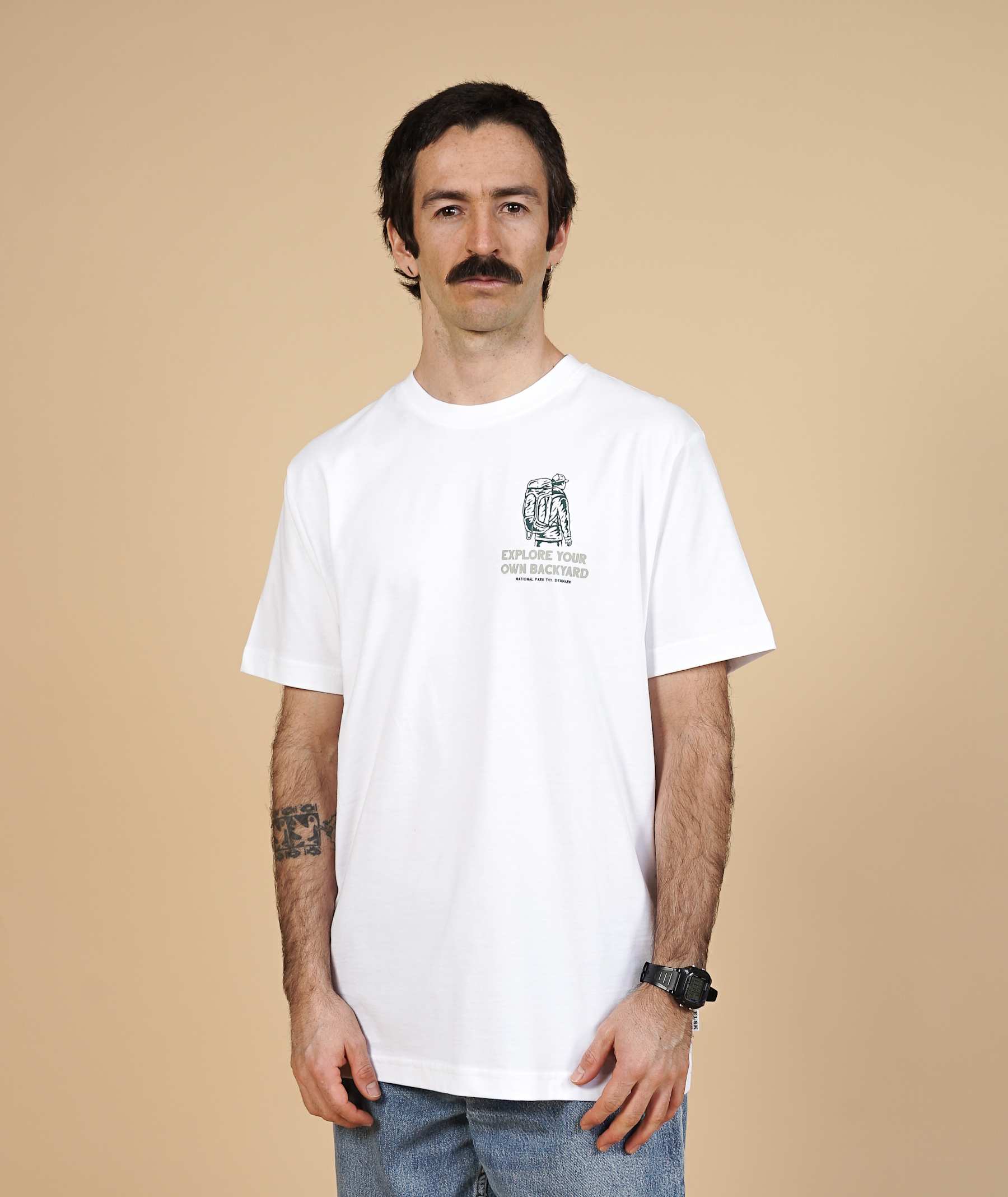 ELSK EXPLORE CH MEN'S BRUSHED T-SHIRT 001 OPTIC WHITE