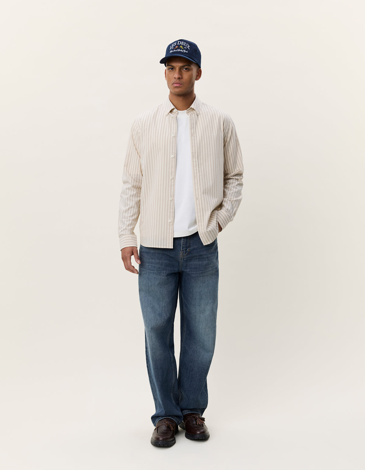 Les Deux Konrad Striped Shirt - LIGHT SAND