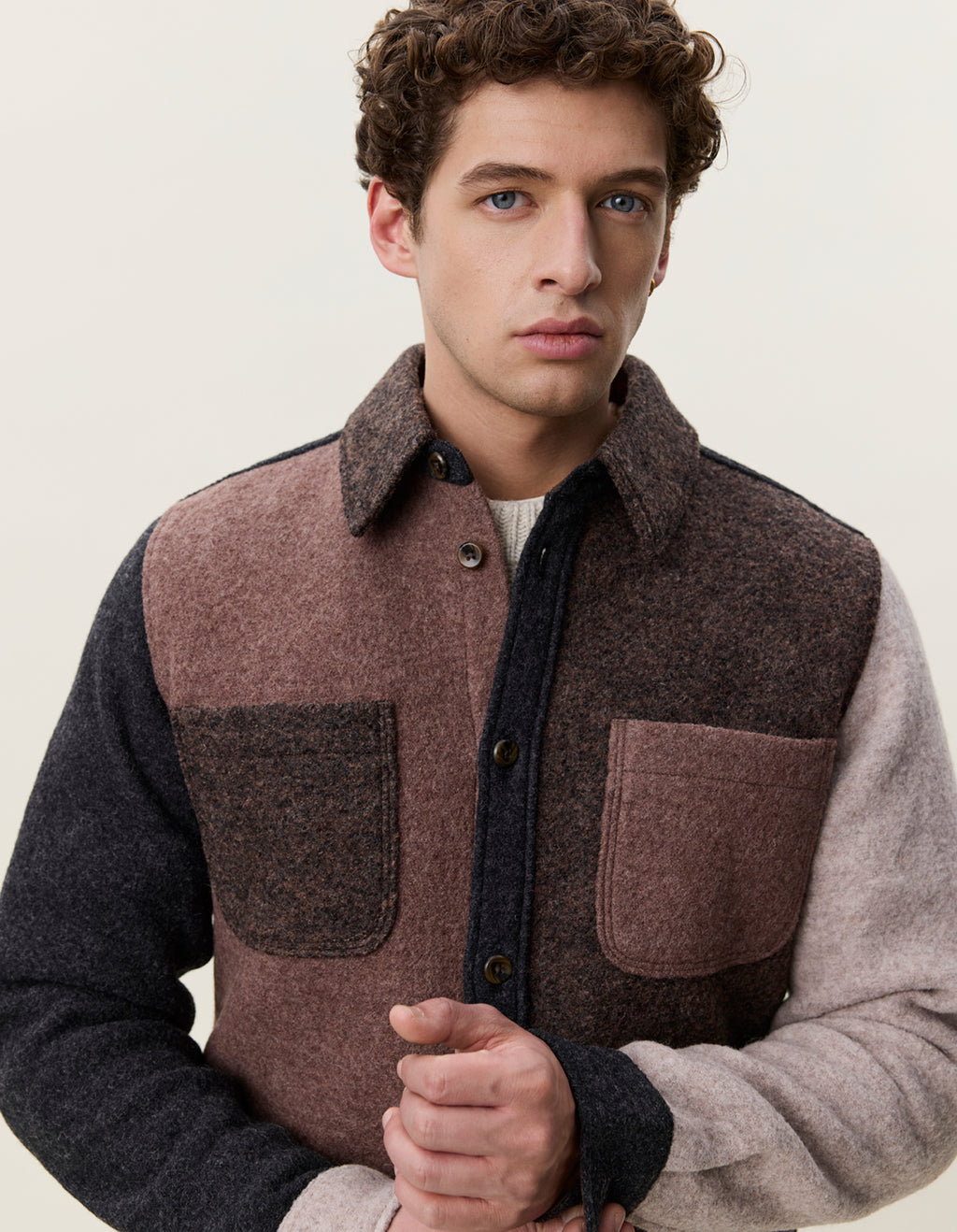 Les Deux Wool Colourblock Overshirt