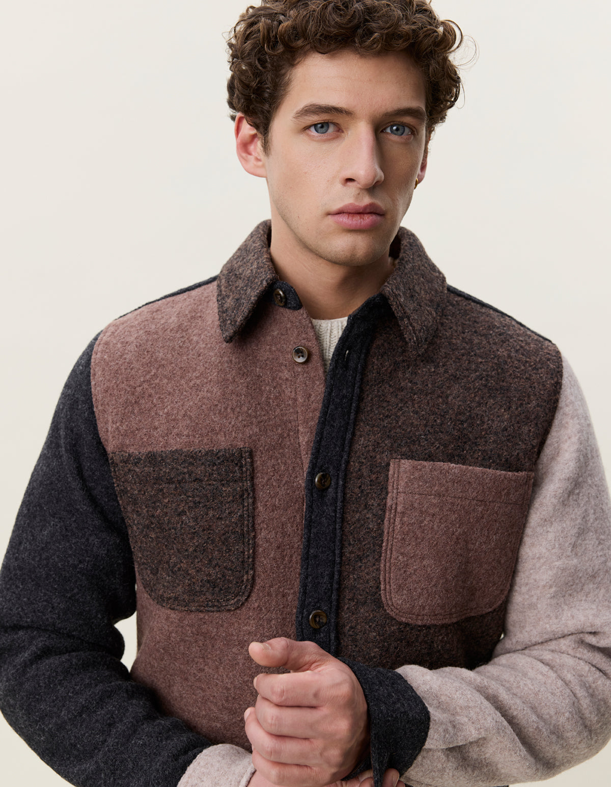 Les Deux Wool Colourblock Overshirt